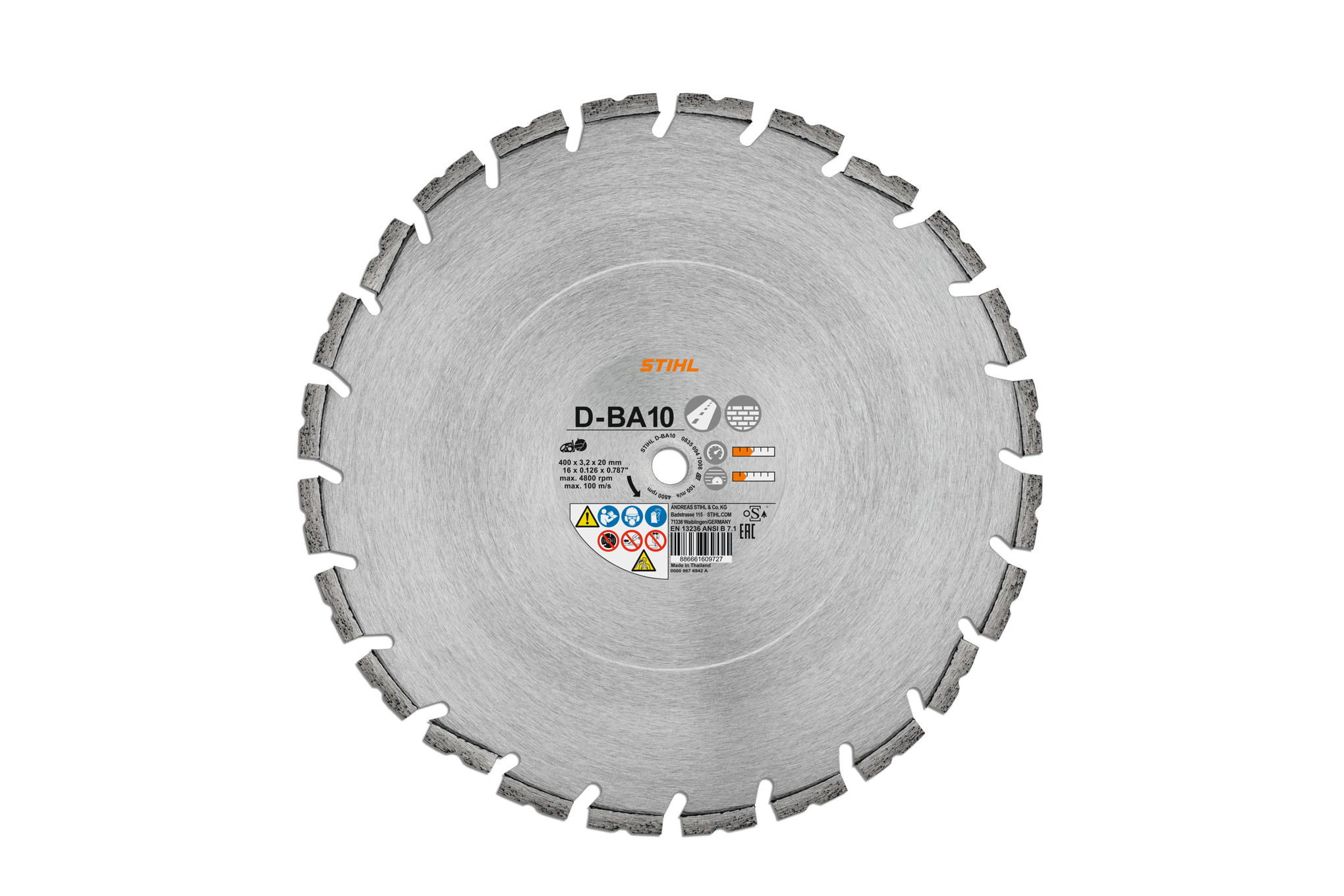 Diamentowa tarcza tnąca, beton/asfalt, D-BA10, Ø 300mm/12"